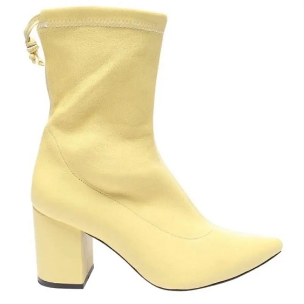 NIB Anine Bing Chloe Leather Ankle Boots Popcorn Yellow Size 37/ US 7